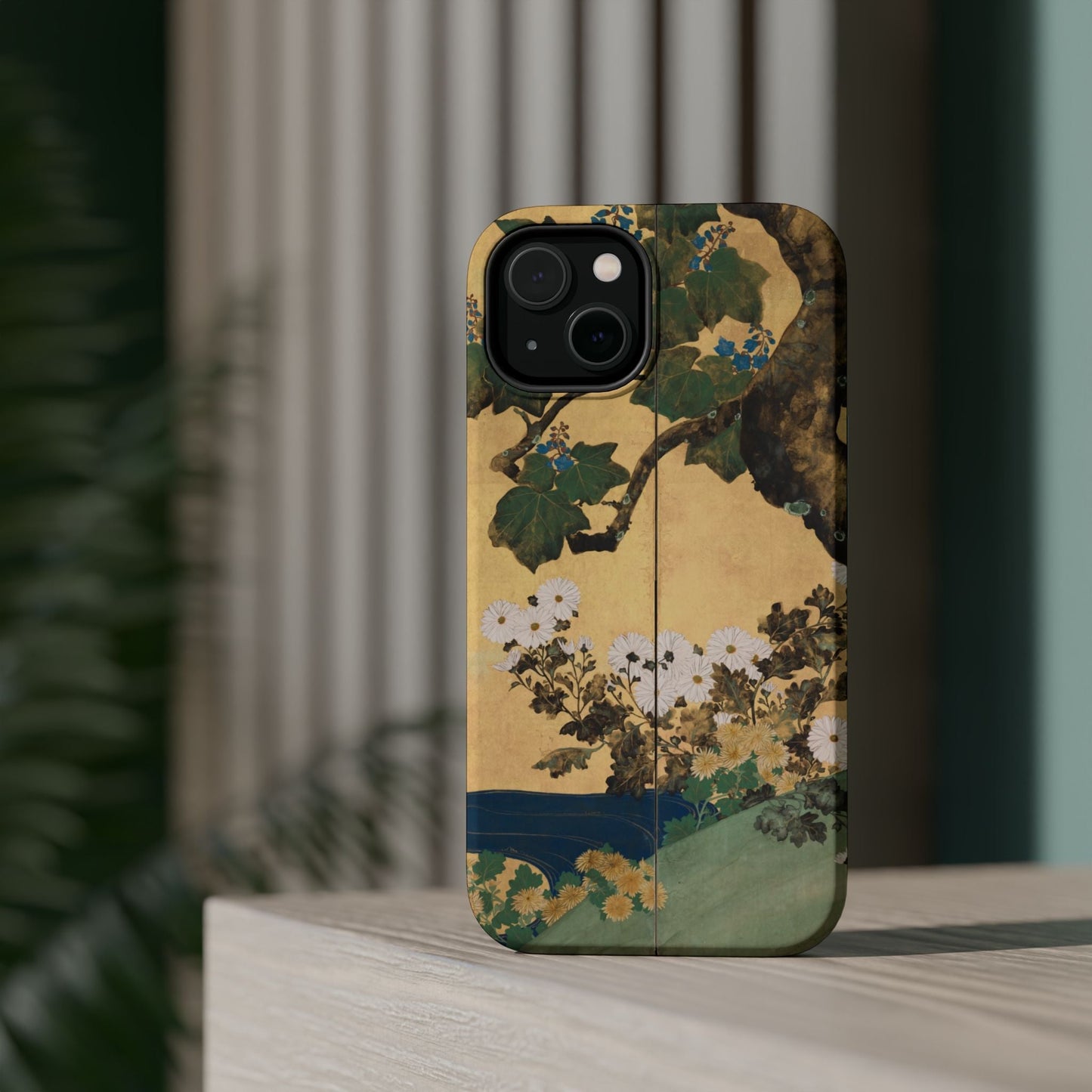 Japanese Gold Leaf Floral Art - MagSafe iPhone Case, Elegant & Protective - BOGO Cases