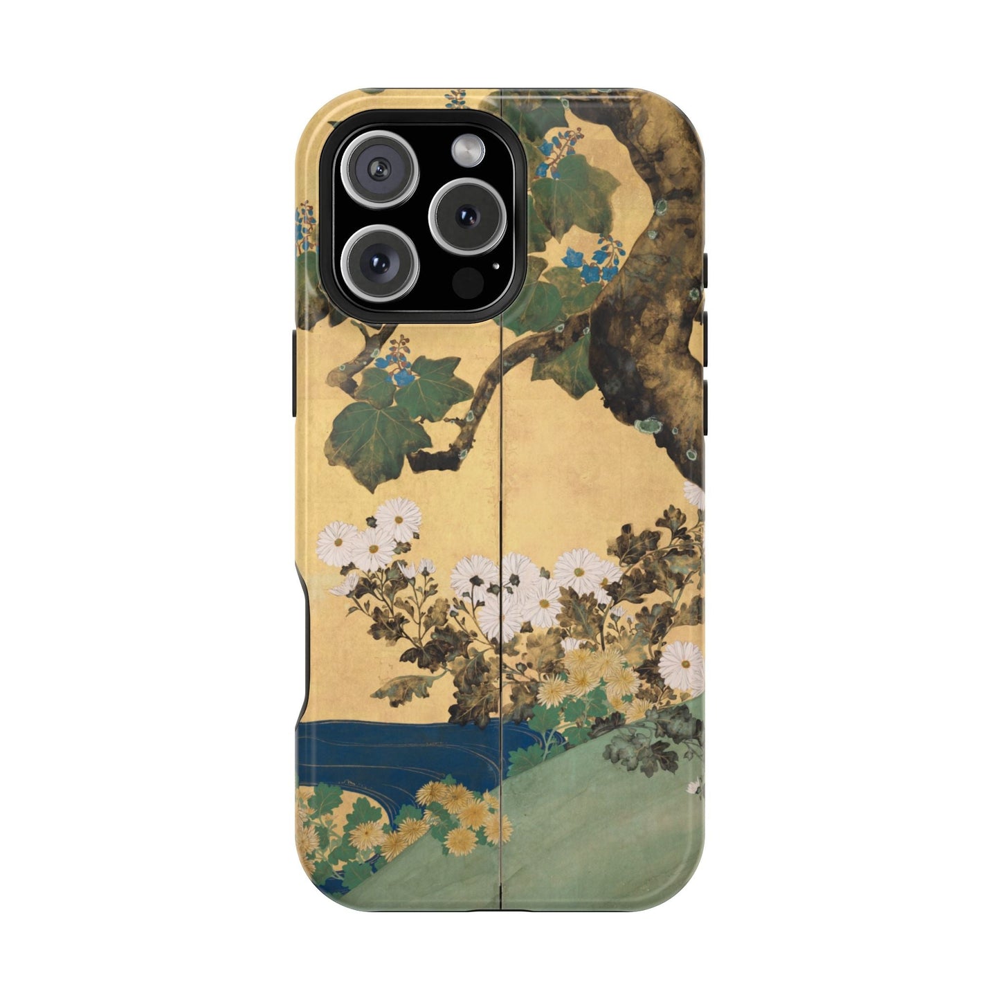 Japanese Gold Leaf Floral Art - MagSafe iPhone Case, Elegant & Protective - BOGO Cases