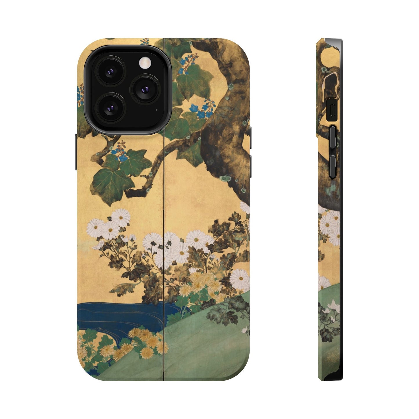 Japanese Gold Leaf Floral Art - MagSafe iPhone Case, Elegant & Protective - BOGO Cases