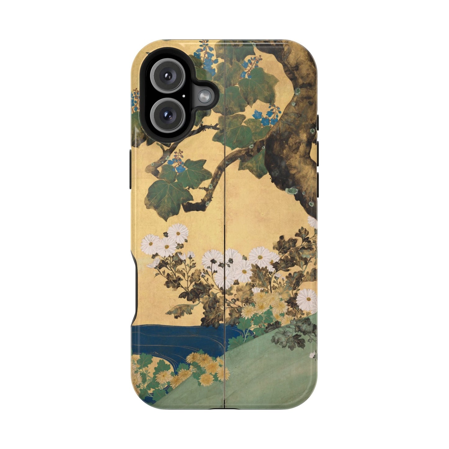 Japanese Gold Leaf Floral Art - MagSafe iPhone Case, Elegant & Protective - BOGO Cases