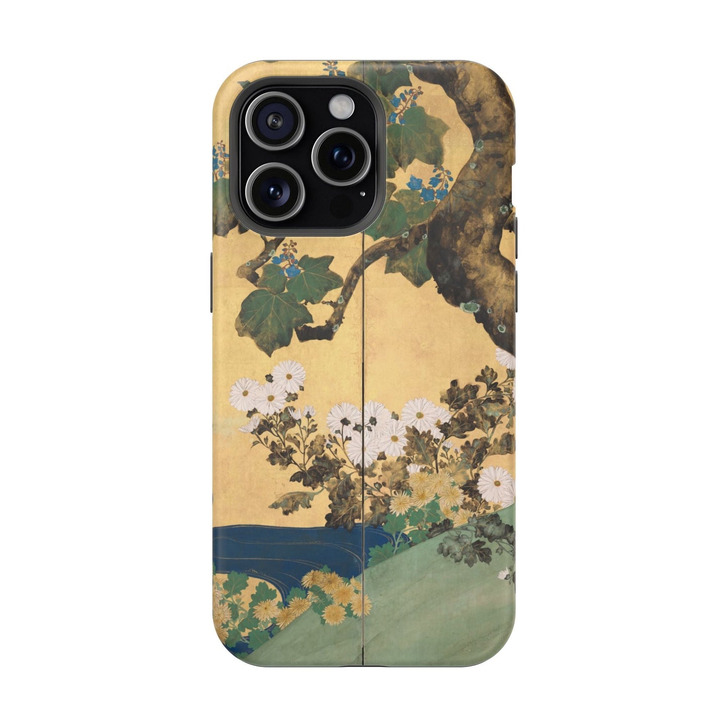 Japanese Gold Leaf Floral Art - MagSafe iPhone Case, Elegant & Protective - BOGO Cases