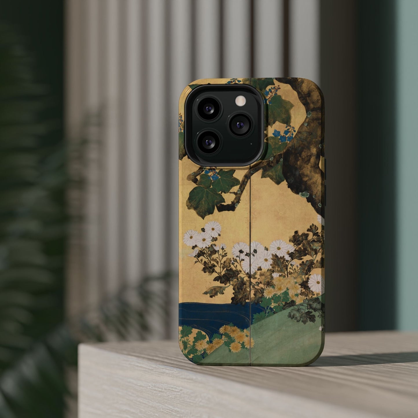 Japanese Gold Leaf Floral Art - MagSafe iPhone Case, Elegant & Protective - BOGO Cases
