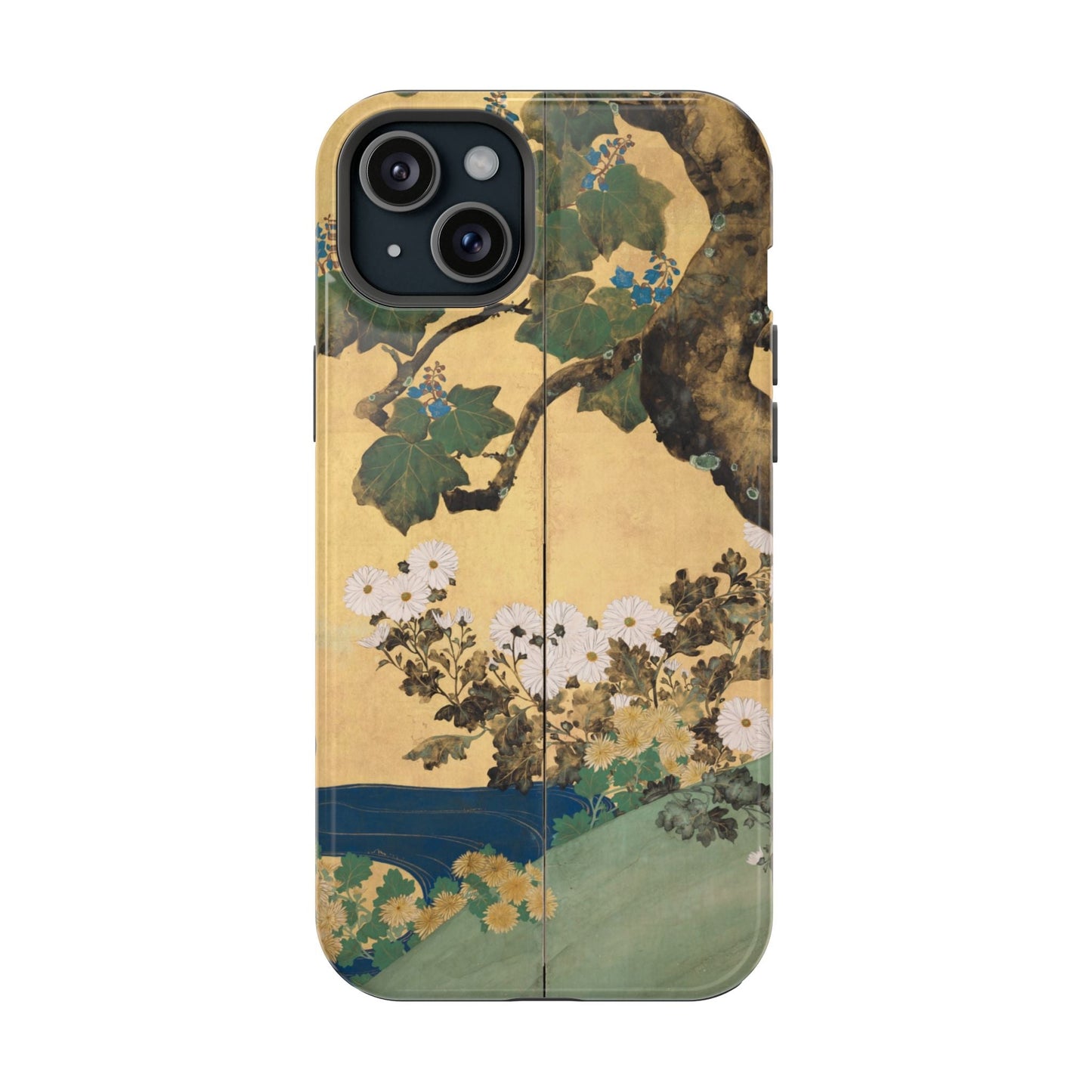 Japanese Gold Leaf Floral Art - MagSafe iPhone Case, Elegant & Protective - BOGO Cases