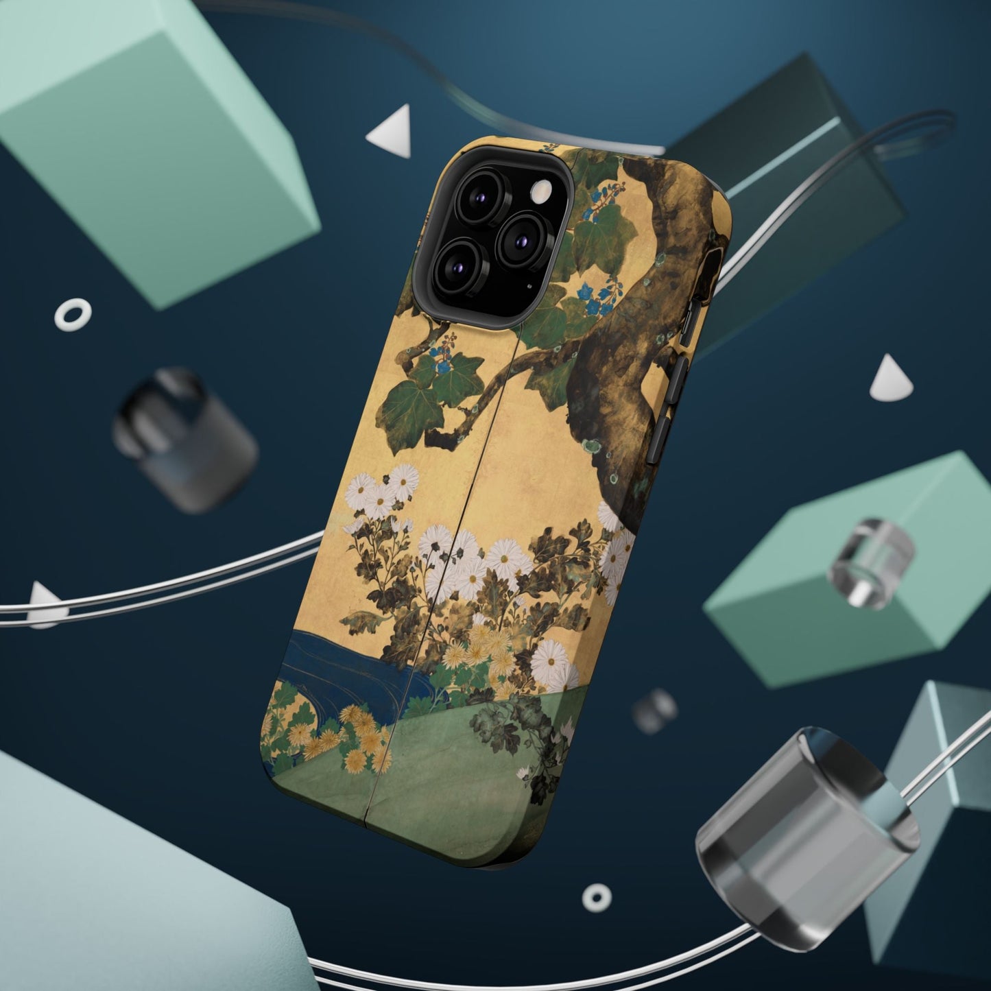 Japanese Gold Leaf Floral Art - MagSafe iPhone Case, Elegant & Protective - BOGO Cases