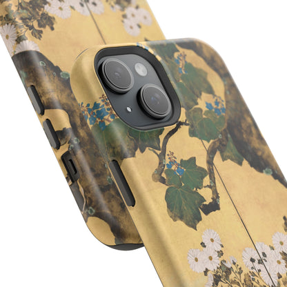 Japanese Gold Leaf Floral Art - MagSafe iPhone Case, Elegant & Protective - BOGO Cases