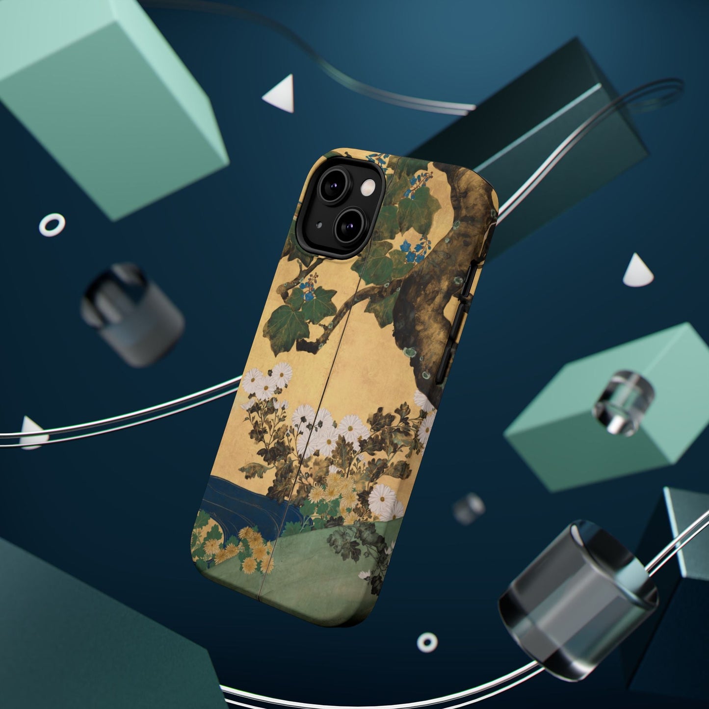 Japanese Gold Leaf Floral Art - MagSafe iPhone Case, Elegant & Protective - BOGO Cases
