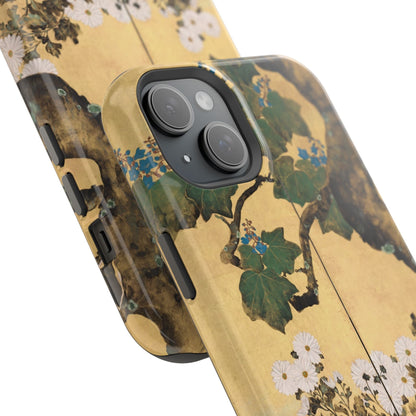 Japanese Gold Leaf Floral Art - MagSafe iPhone Case, Elegant & Protective - BOGO Cases