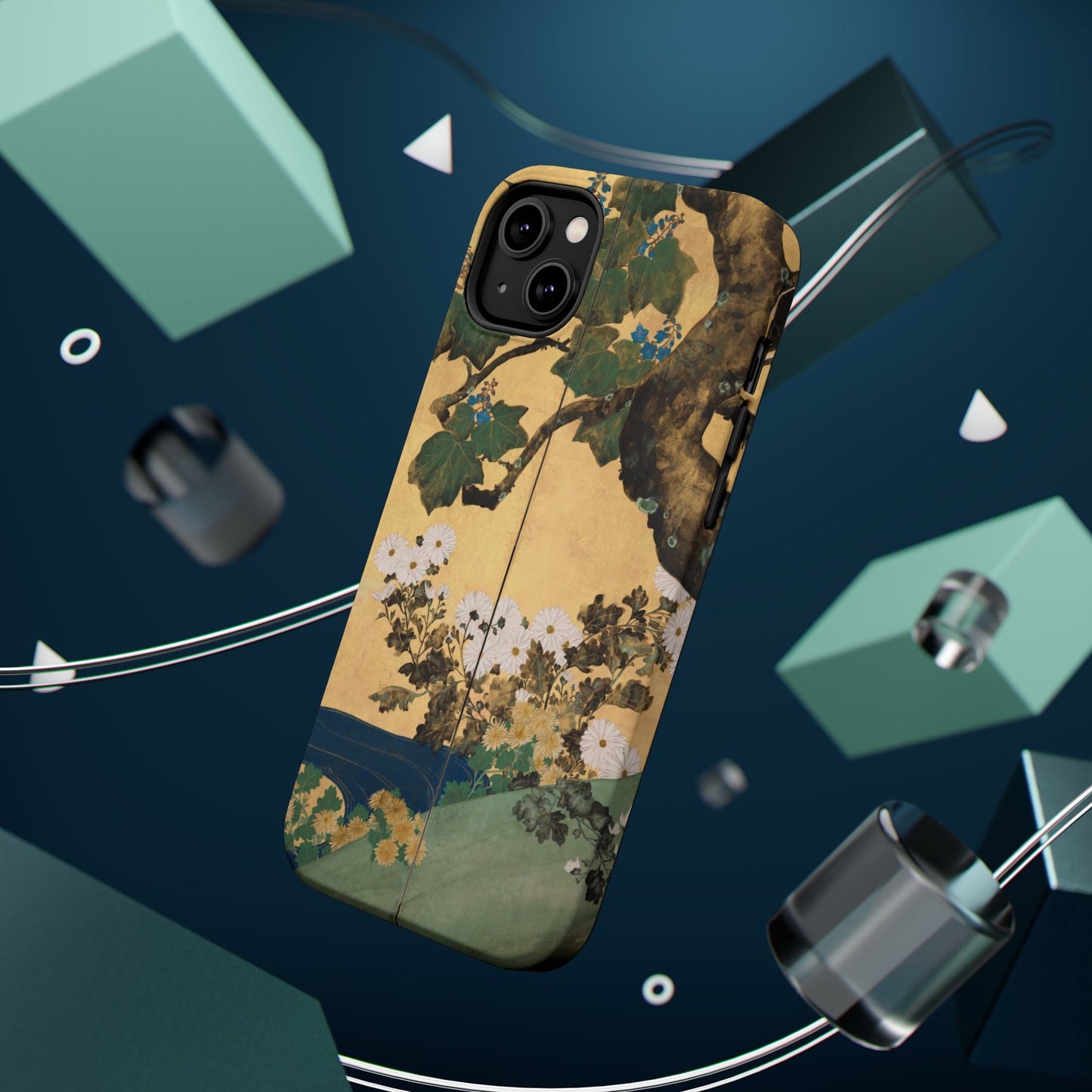 Japanese Gold Leaf Floral Art - MagSafe iPhone Case, Elegant & Protective - BOGO Cases