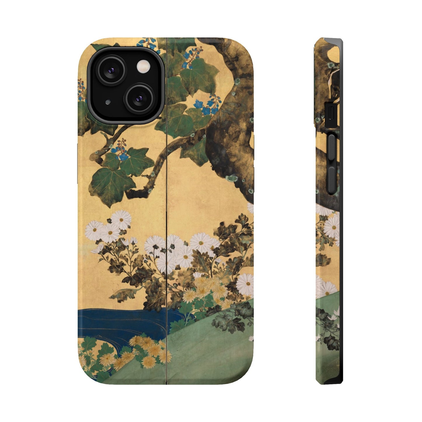 Japanese Gold Leaf Floral Art - MagSafe iPhone Case, Elegant & Protective - BOGO Cases