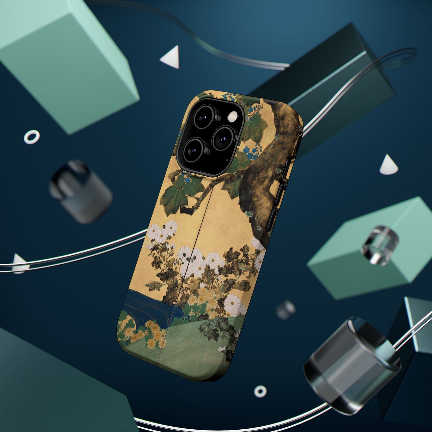 Japanese Gold Leaf Floral Art - MagSafe iPhone Case, Elegant & Protective - BOGO Cases
