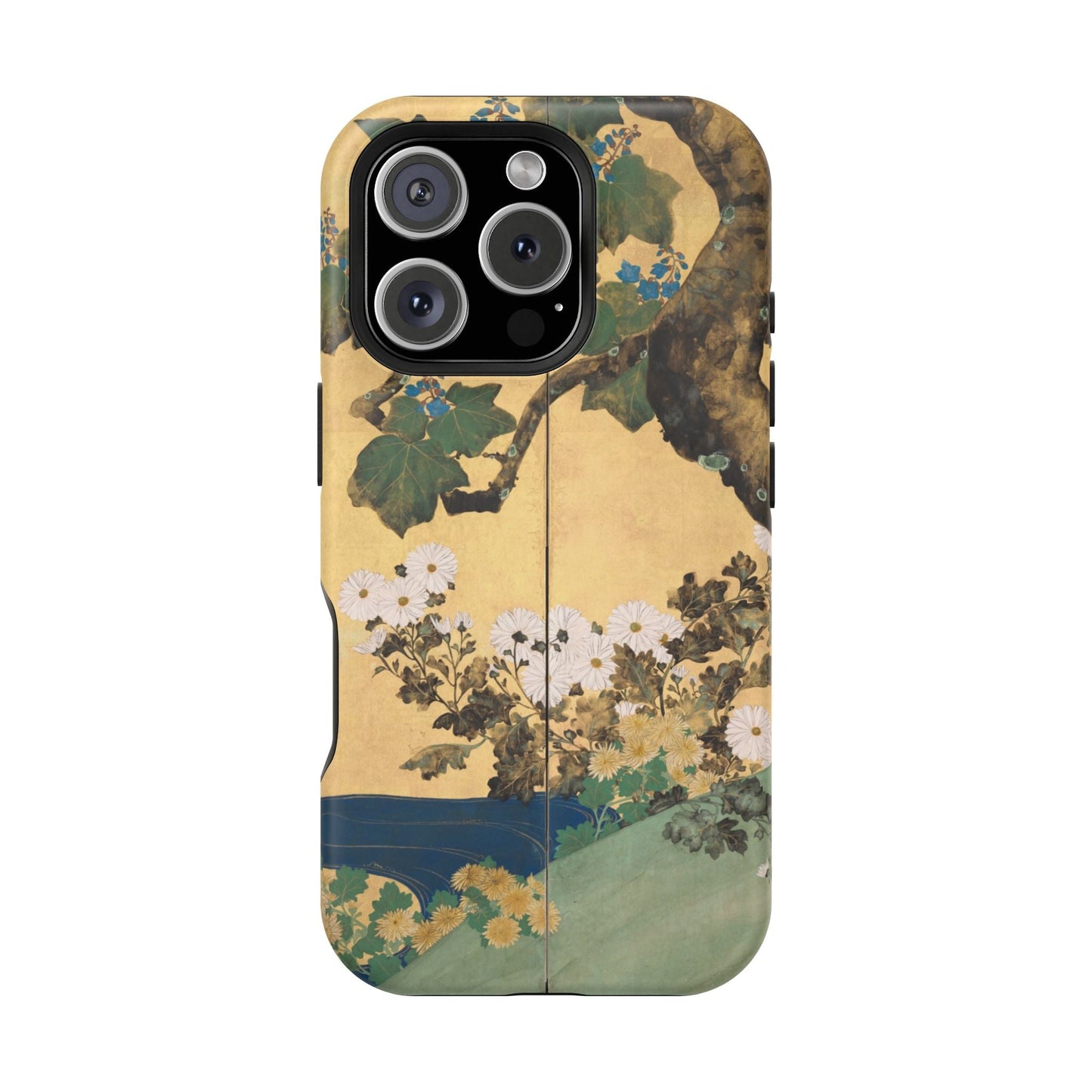Japanese Gold Leaf Floral Art - MagSafe iPhone Case, Elegant & Protective - BOGO Cases