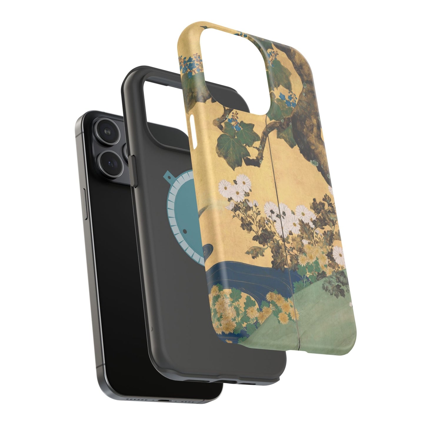 Japanese Gold Leaf Floral Art - MagSafe iPhone Case, Elegant & Protective - BOGO Cases