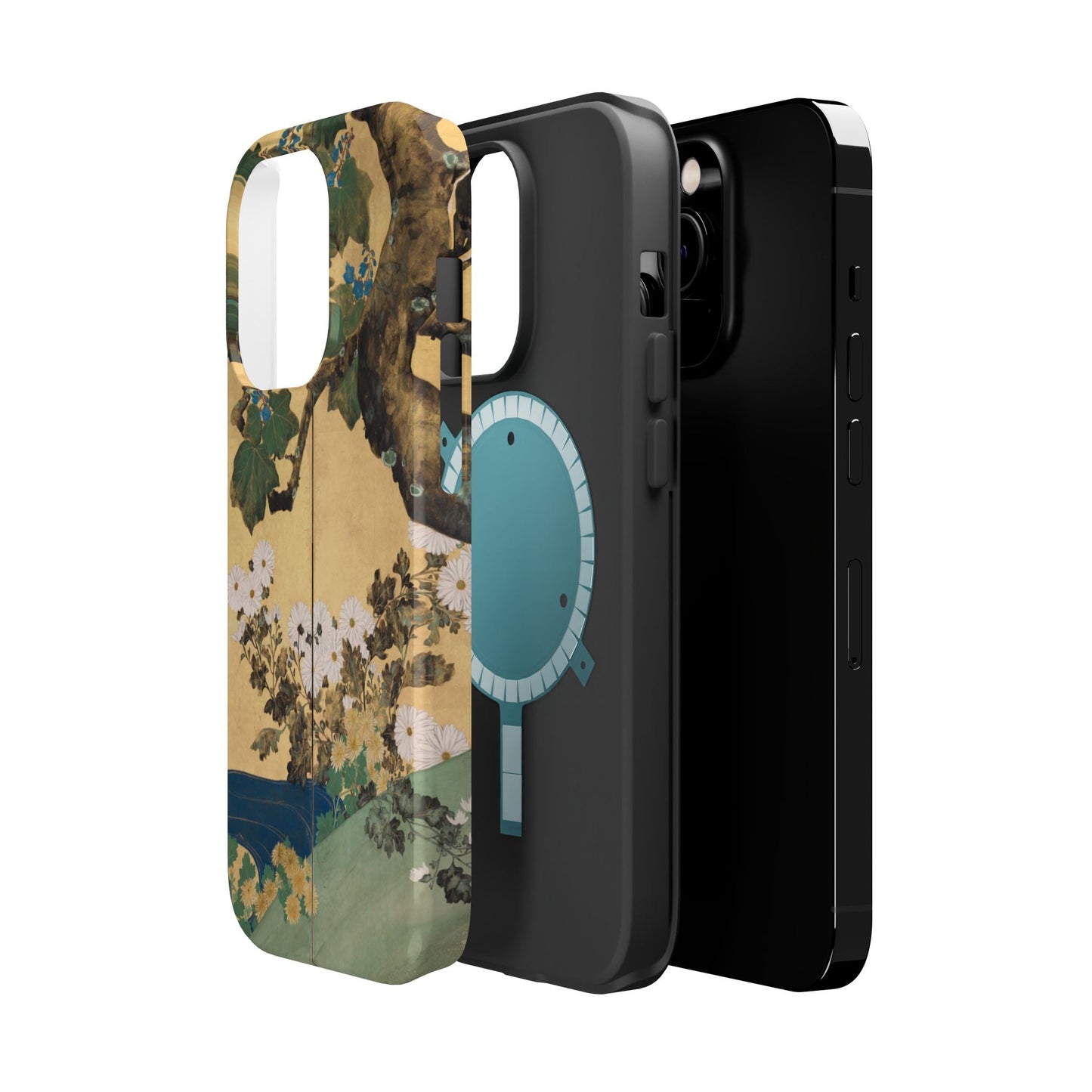 Japanese Gold Leaf Floral Art - MagSafe iPhone Case, Elegant & Protective - BOGO Cases