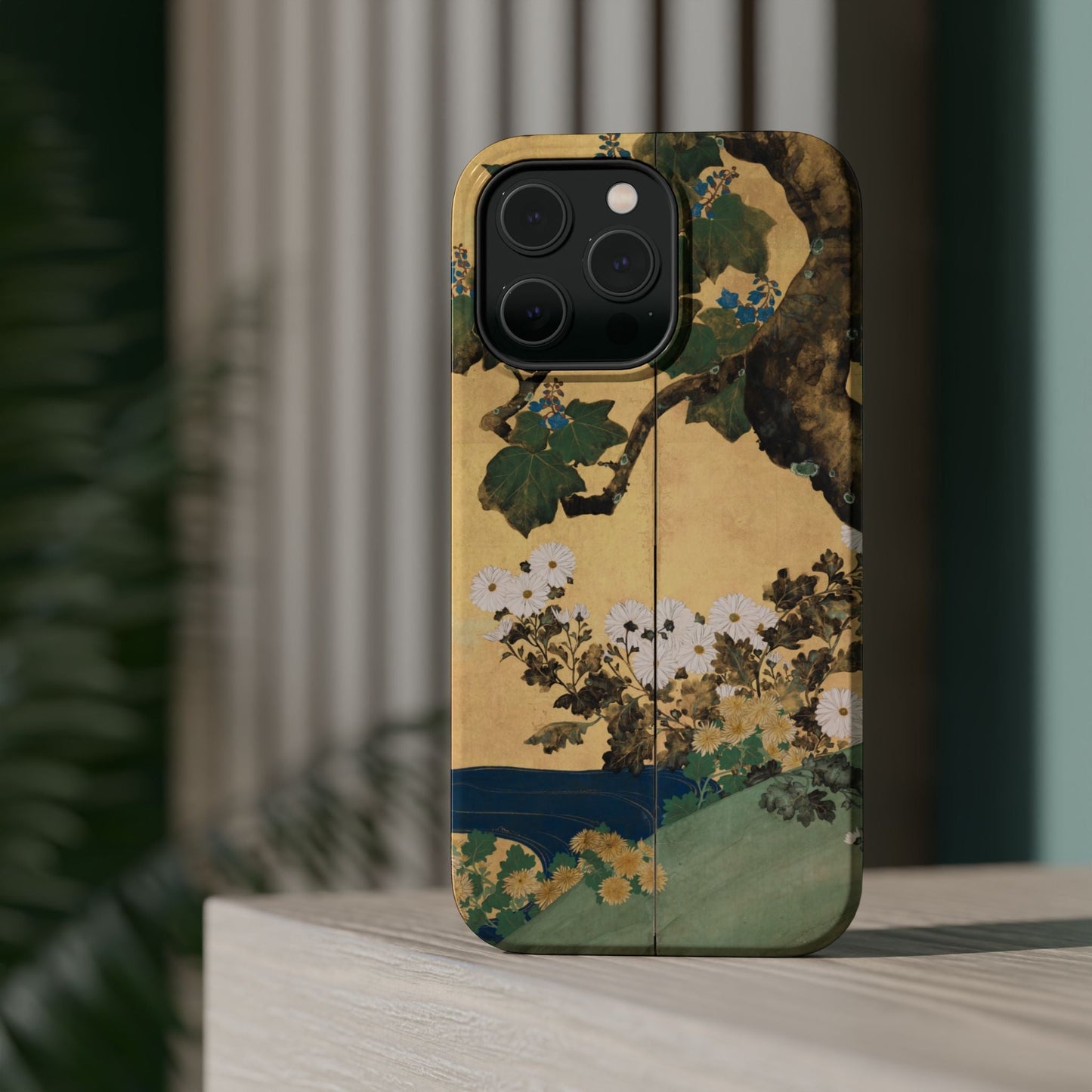 Japanese Gold Leaf Floral Art - MagSafe iPhone Case, Elegant & Protective - BOGO Cases