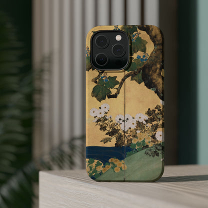 Japanese Gold Leaf Floral Art - MagSafe iPhone Case, Elegant & Protective - BOGO Cases