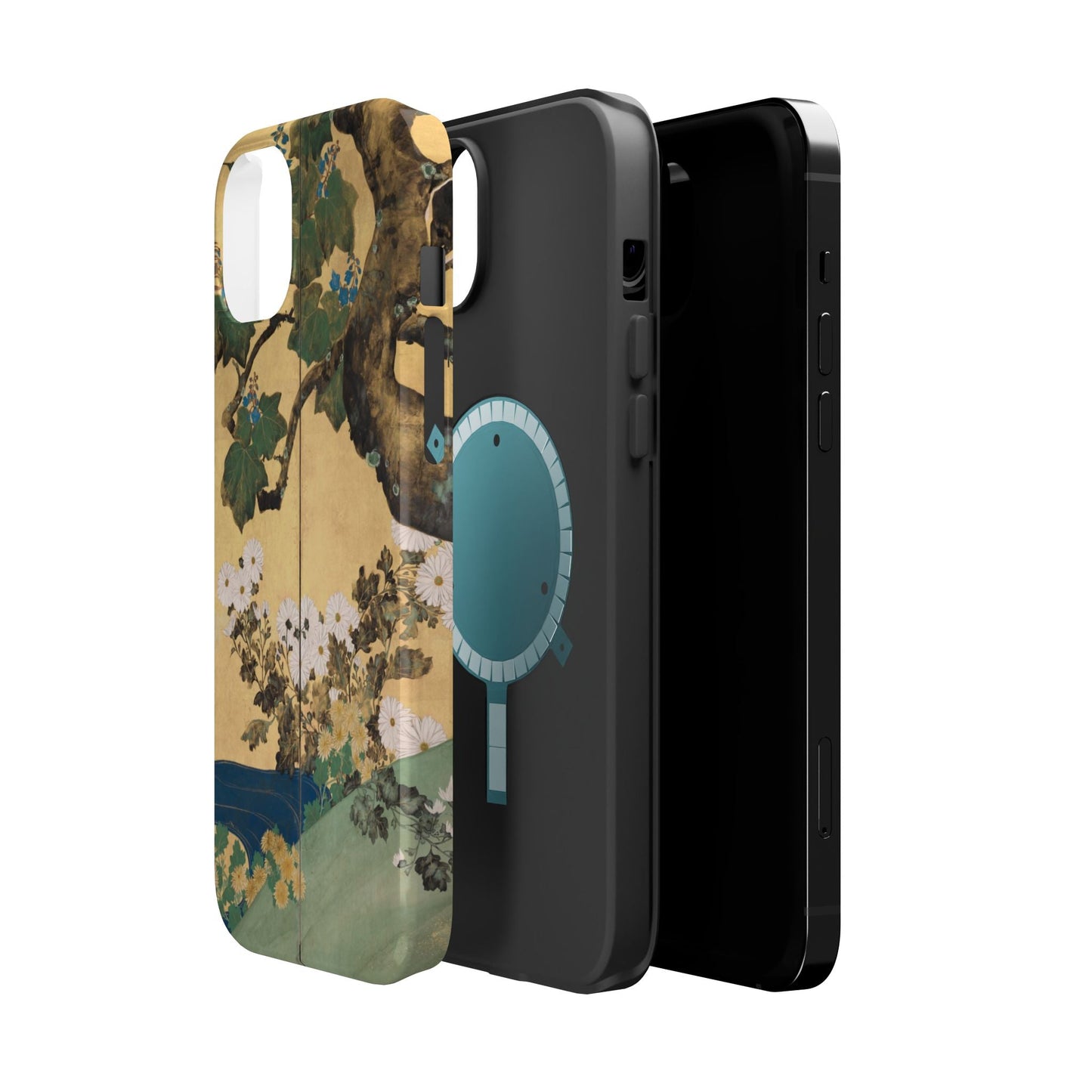 Japanese Gold Leaf Floral Art - MagSafe iPhone Case, Elegant & Protective - BOGO Cases