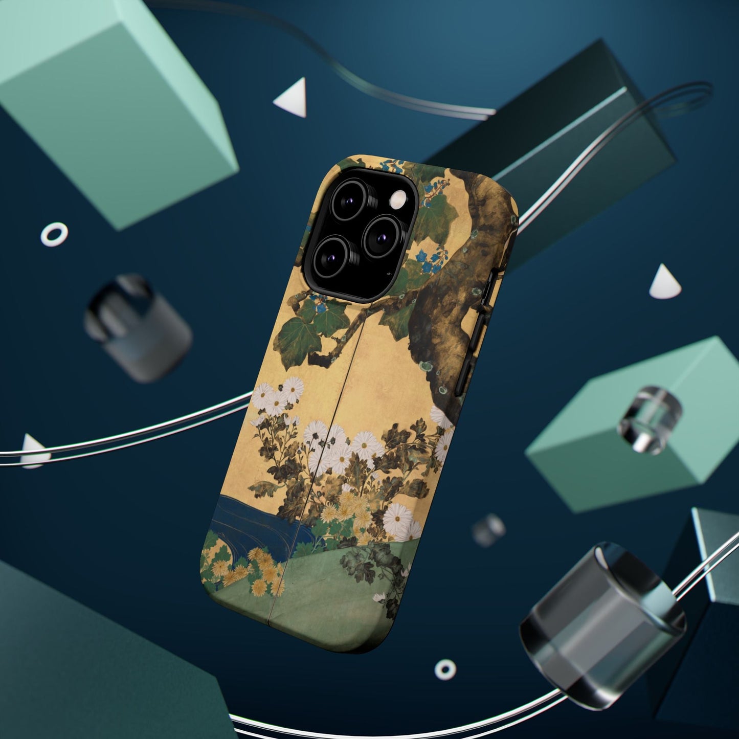 Japanese Gold Leaf Floral Art - MagSafe iPhone Case, Elegant & Protective - BOGO Cases
