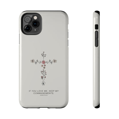 John 14:15 Floral Cross - iPhone Series Case - BOGO Cases