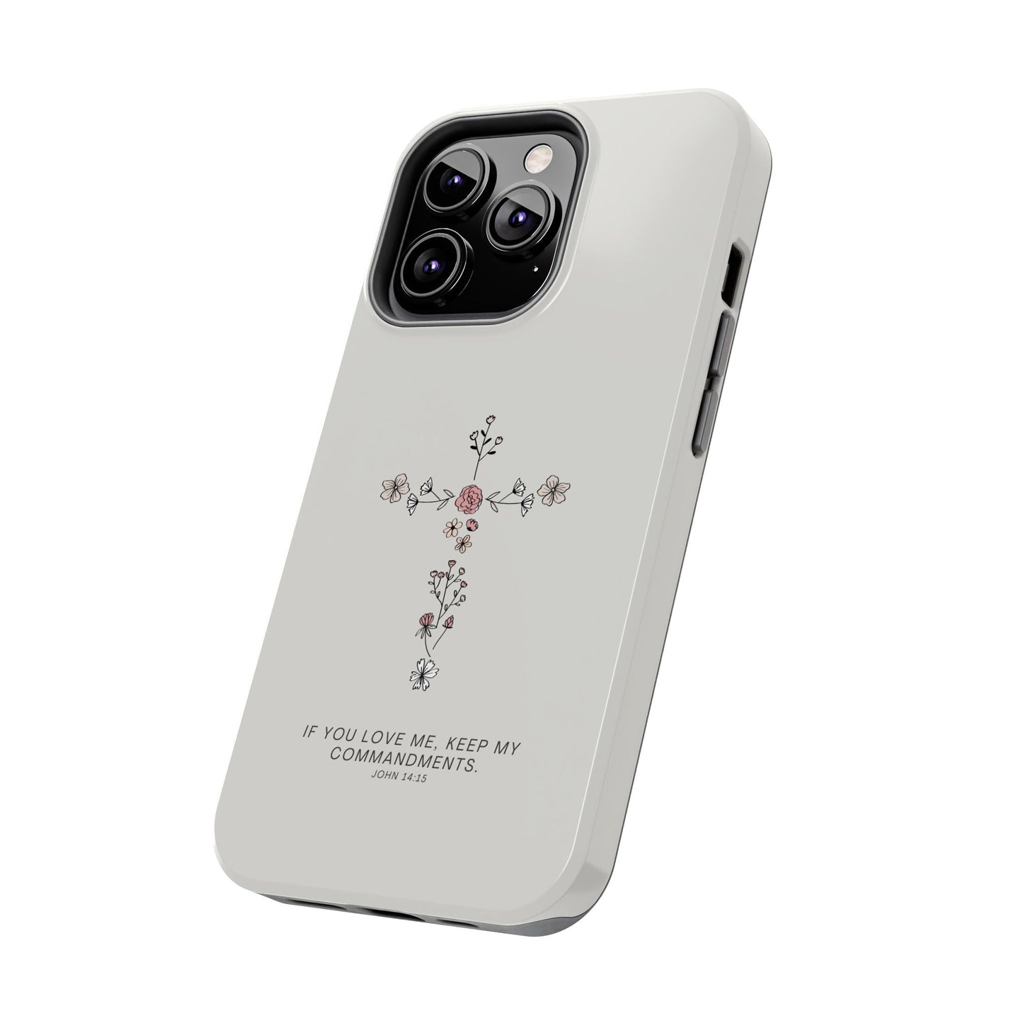 John 14:15 Floral Cross - iPhone Series Case - BOGO Cases