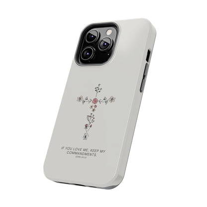 John 14:15 Floral Cross - iPhone Series Case - BOGO Cases