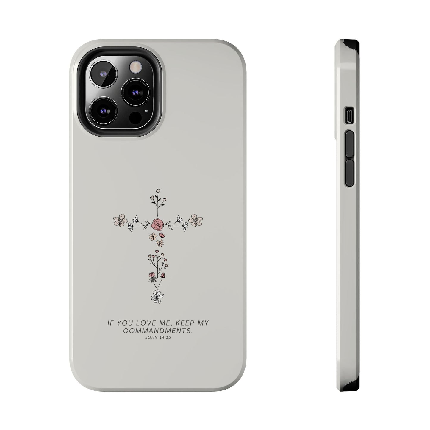 John 14:15 Floral Cross - iPhone Series Case - BOGO Cases