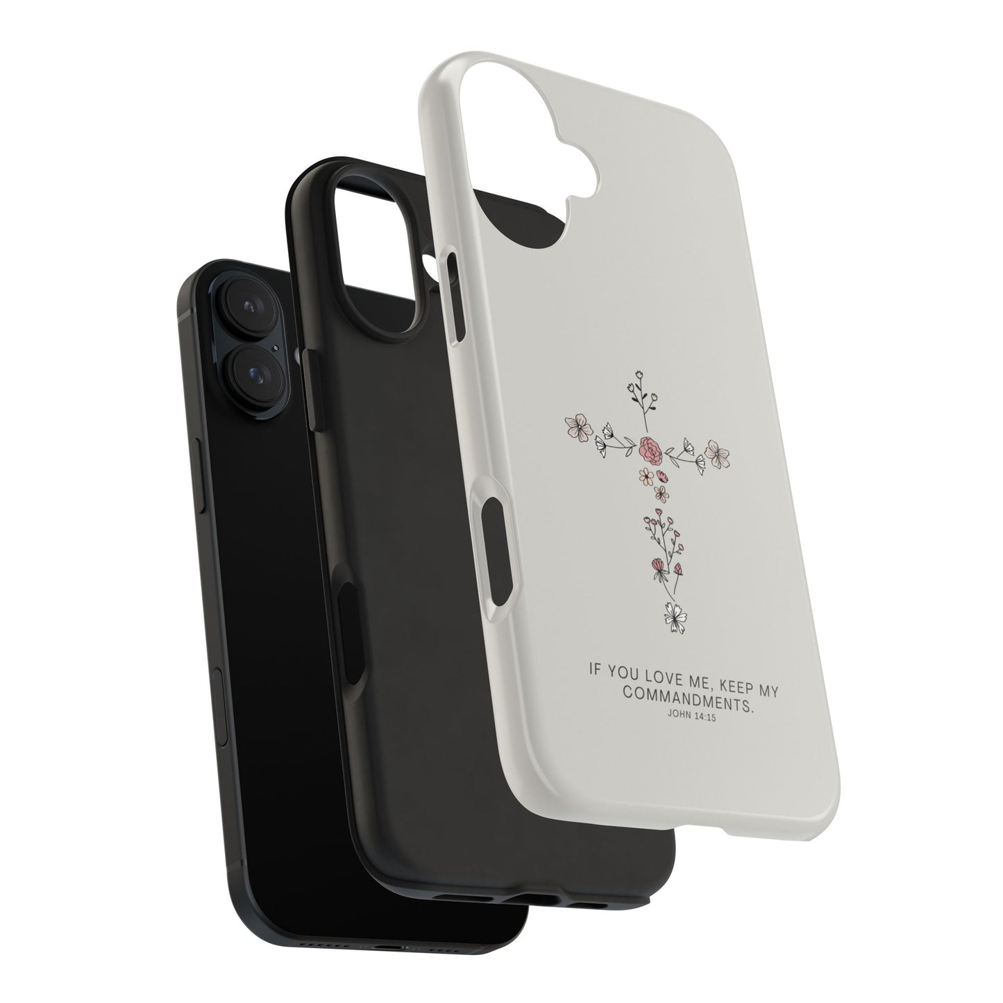 John 14:15 Floral Cross - iPhone Series Case - BOGO Cases