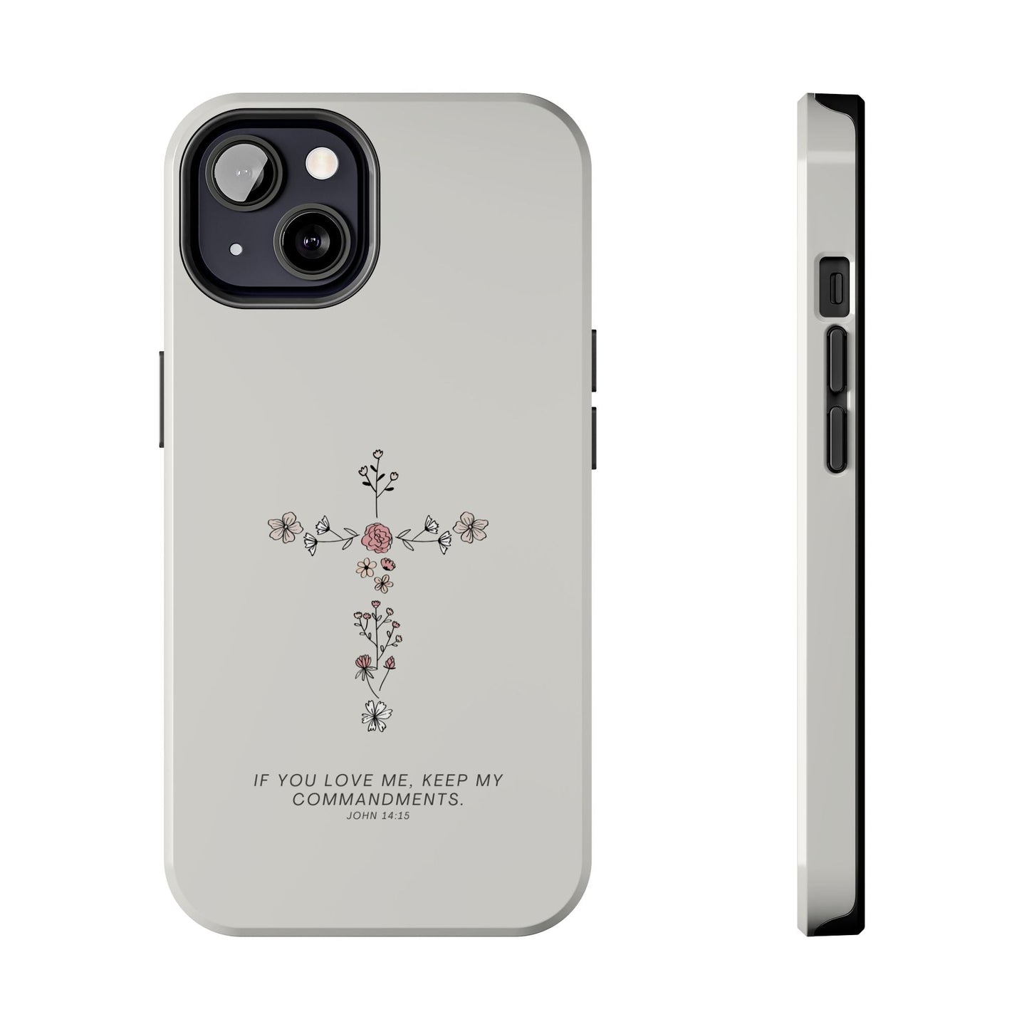 John 14:15 Floral Cross - iPhone Series Case - BOGO Cases