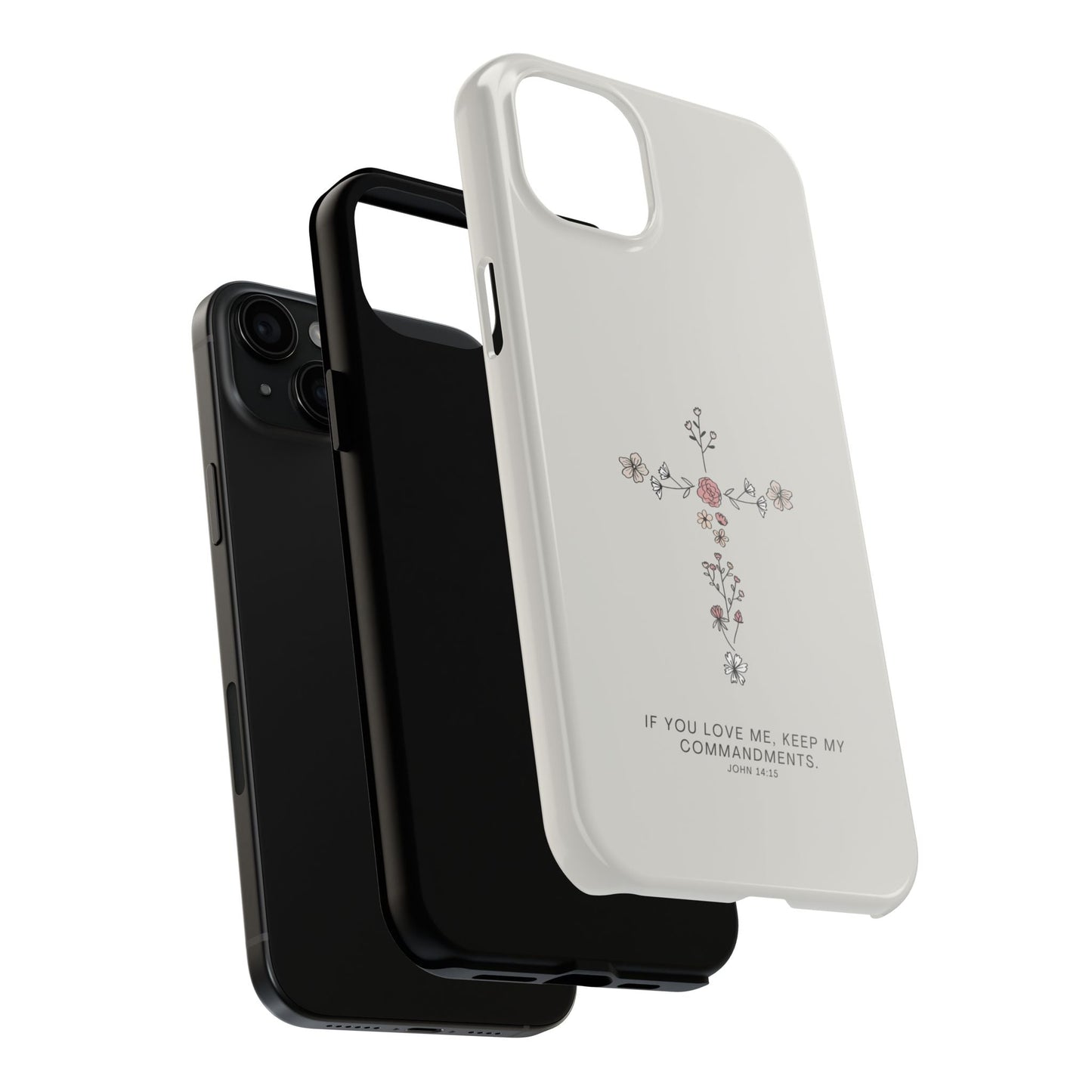 John 14:15 Floral Cross - iPhone Series Case - BOGO Cases