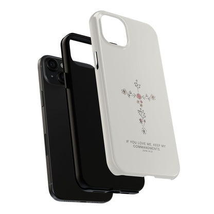 John 14:15 Floral Cross - iPhone Series Case - BOGO Cases
