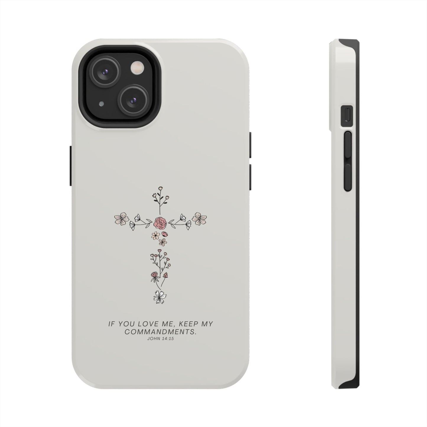 John 14:15 Floral Cross - iPhone Series Case - BOGO Cases