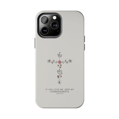 John 14:15 Floral Cross - iPhone Series Case - BOGO Cases