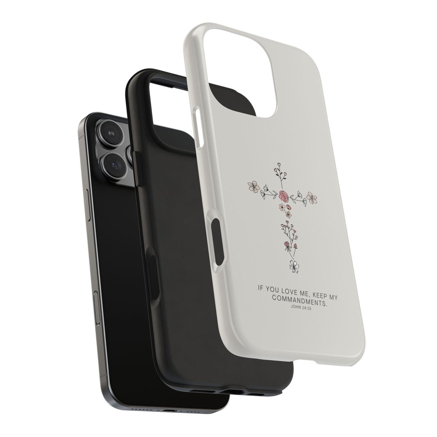 John 14:15 Floral Cross - iPhone Series Case - BOGO Cases