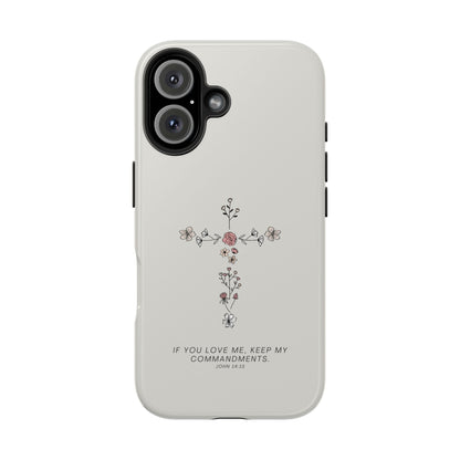 John 14:15 Floral Cross - iPhone Series Case - BOGO Cases