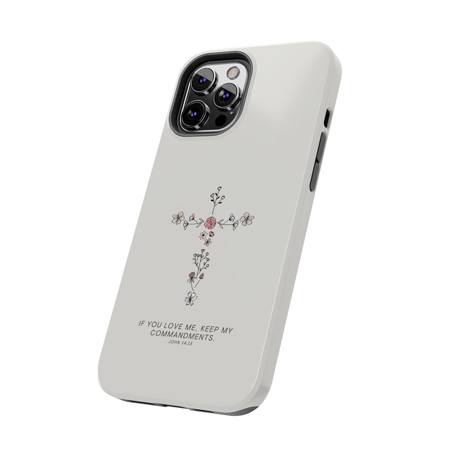 John 14:15 Floral Cross - iPhone Series Case - BOGO Cases