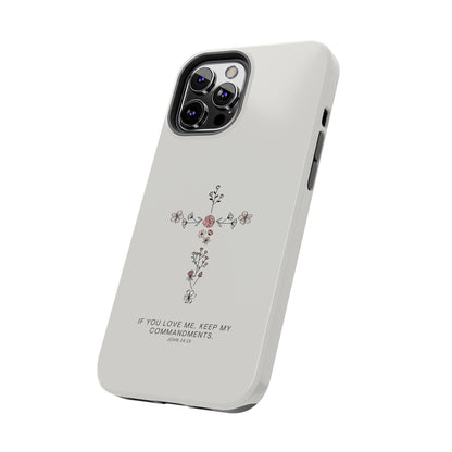 John 14:15 Floral Cross - iPhone Series Case - BOGO Cases