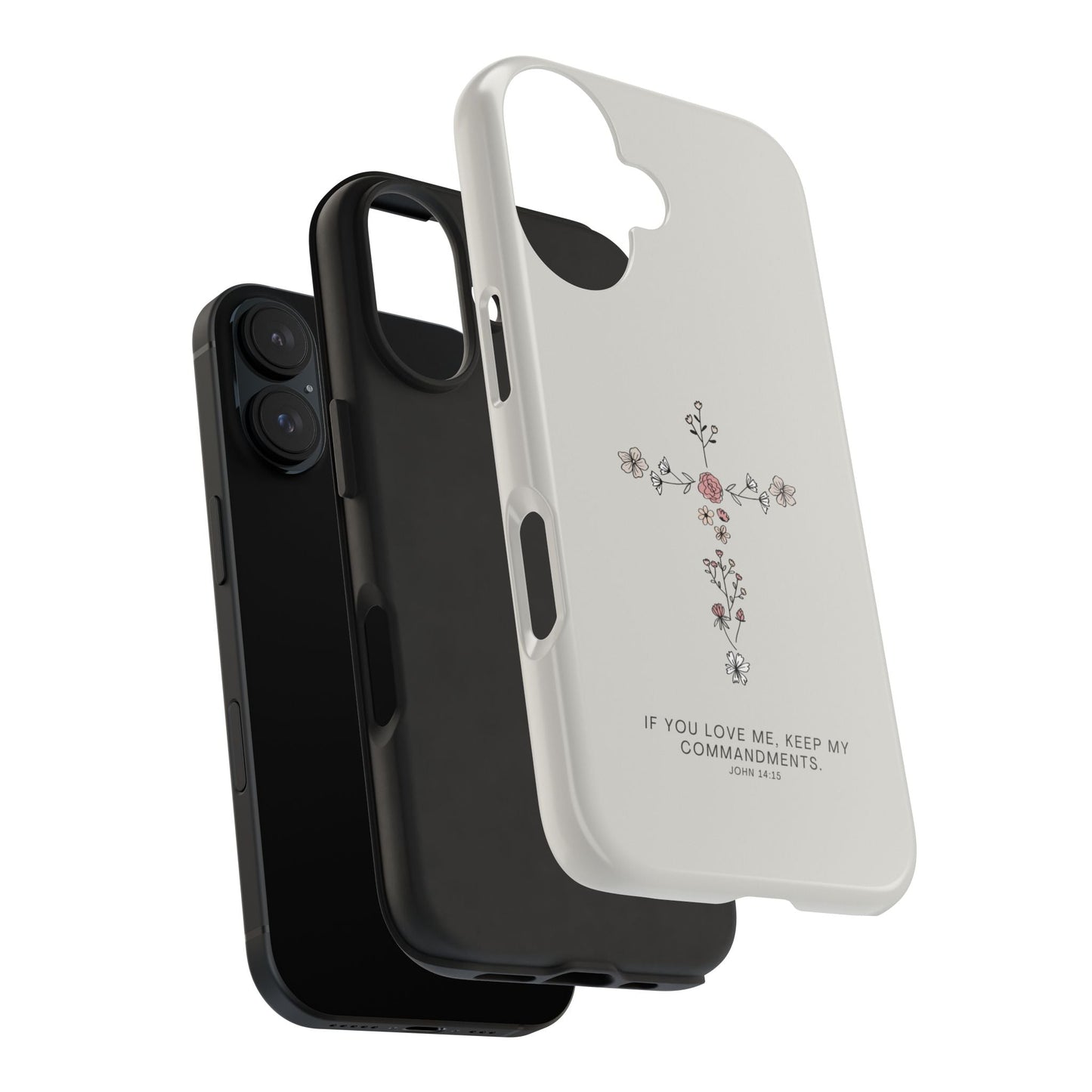 John 14:15 Floral Cross - iPhone Series Case - BOGO Cases