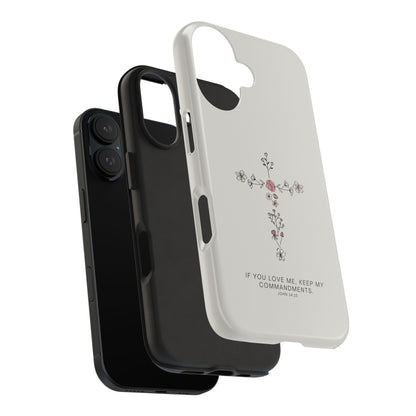 John 14:15 Floral Cross - iPhone Series Case - BOGO Cases