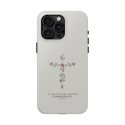 John 14:15 Floral Cross - iPhone Series Case - BOGO Cases