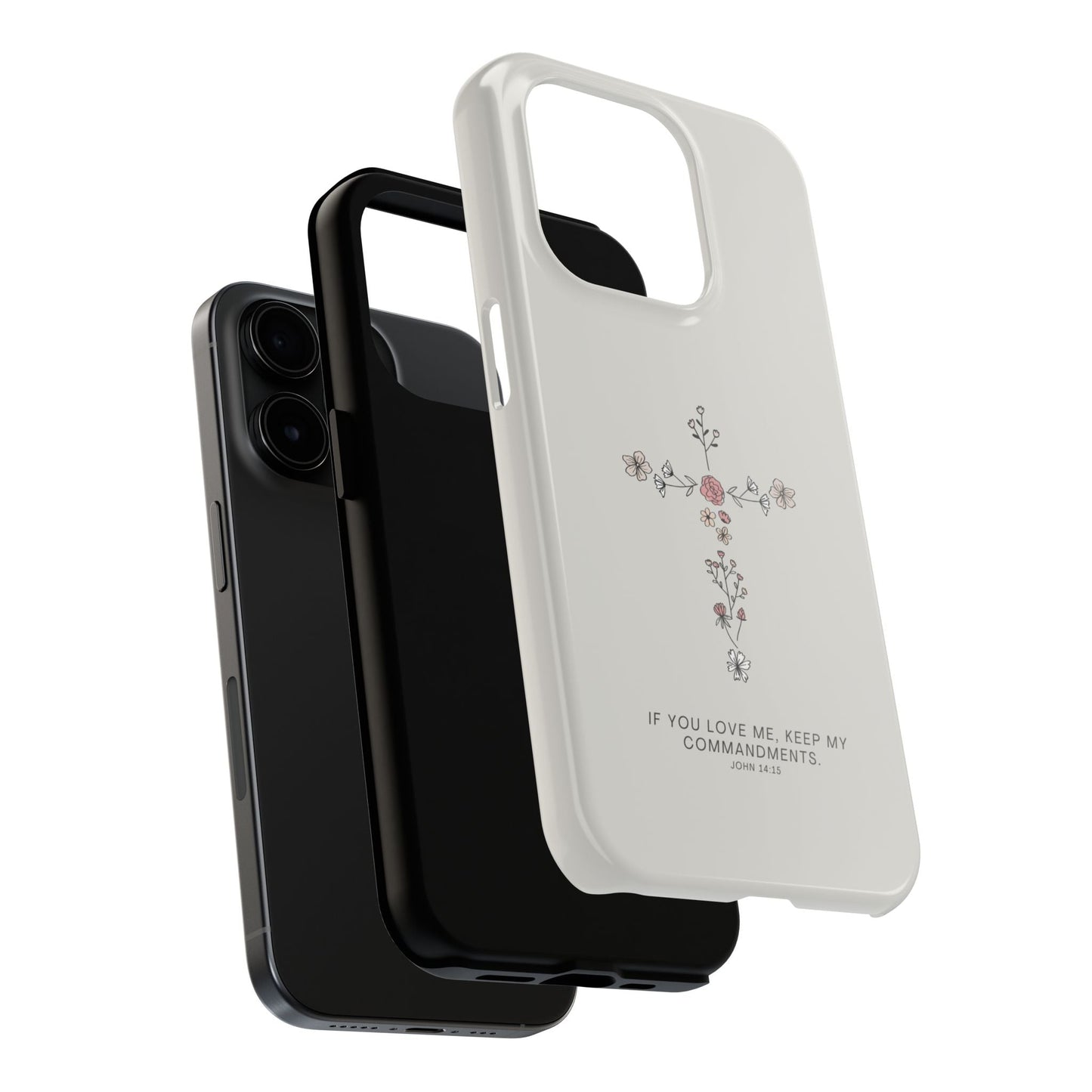 John 14:15 Floral Cross - iPhone Series Case - BOGO Cases