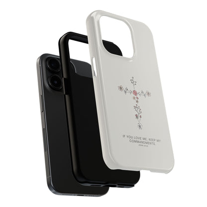 John 14:15 Floral Cross - iPhone Series Case - BOGO Cases