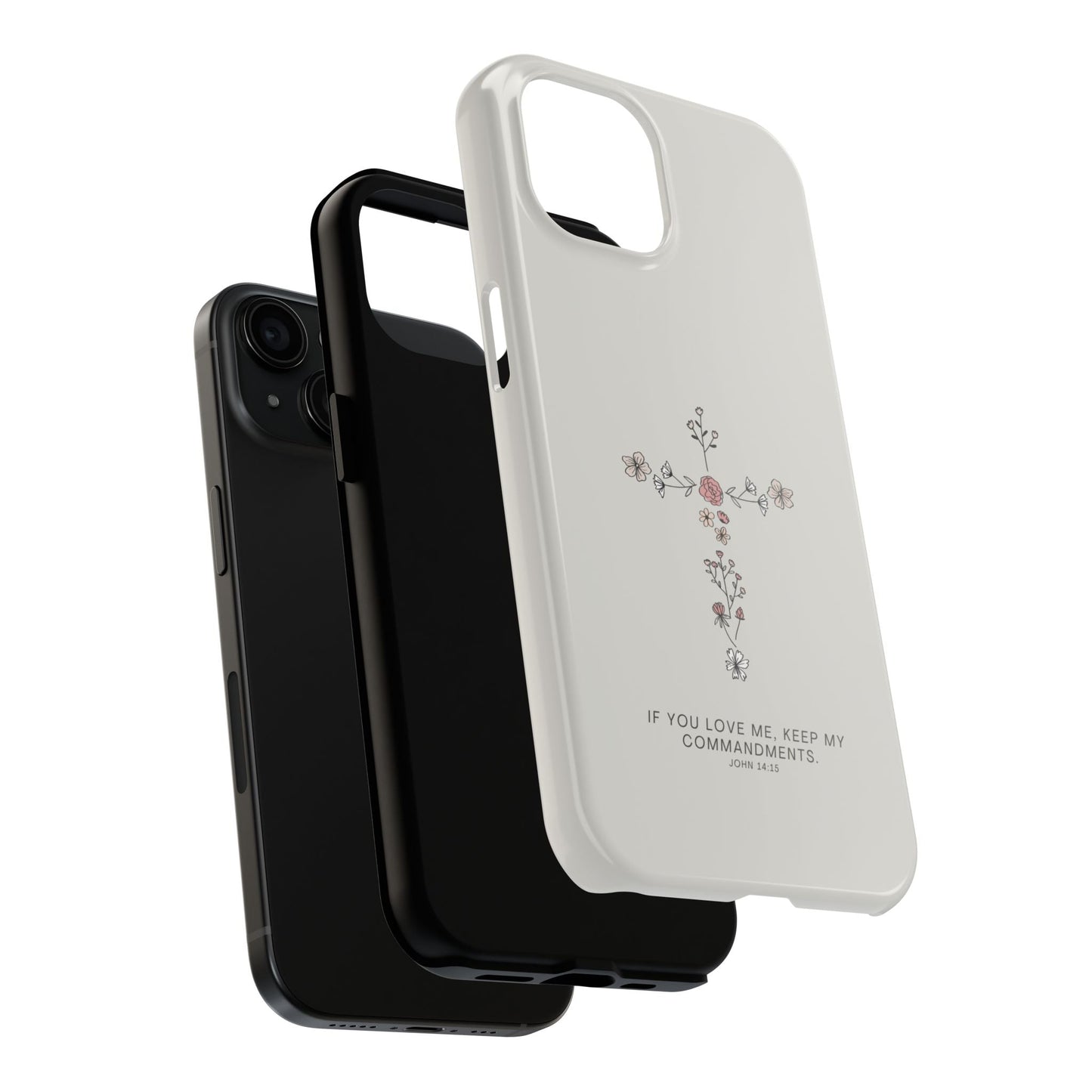 John 14:15 Floral Cross - iPhone Series Case - BOGO Cases