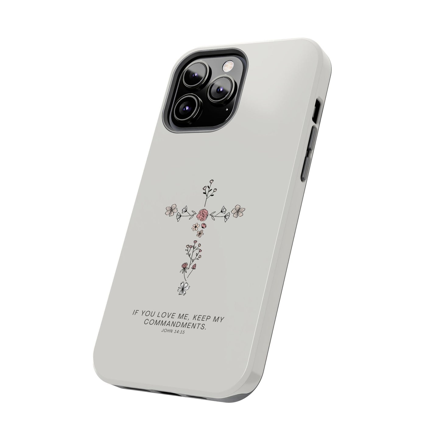 John 14:15 Floral Cross - iPhone Series Case - BOGO Cases