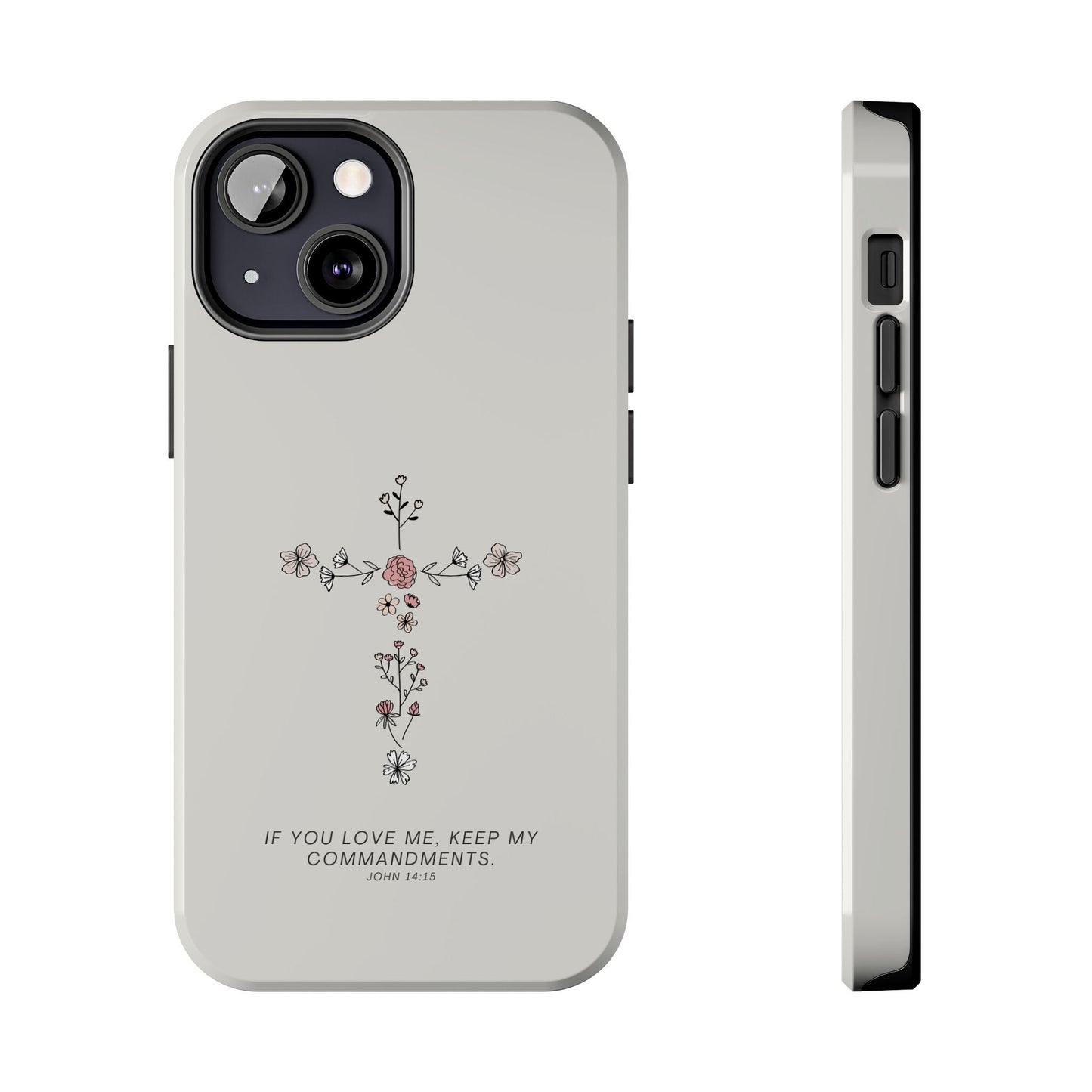 John 14:15 Floral Cross - iPhone Series Case - BOGO Cases