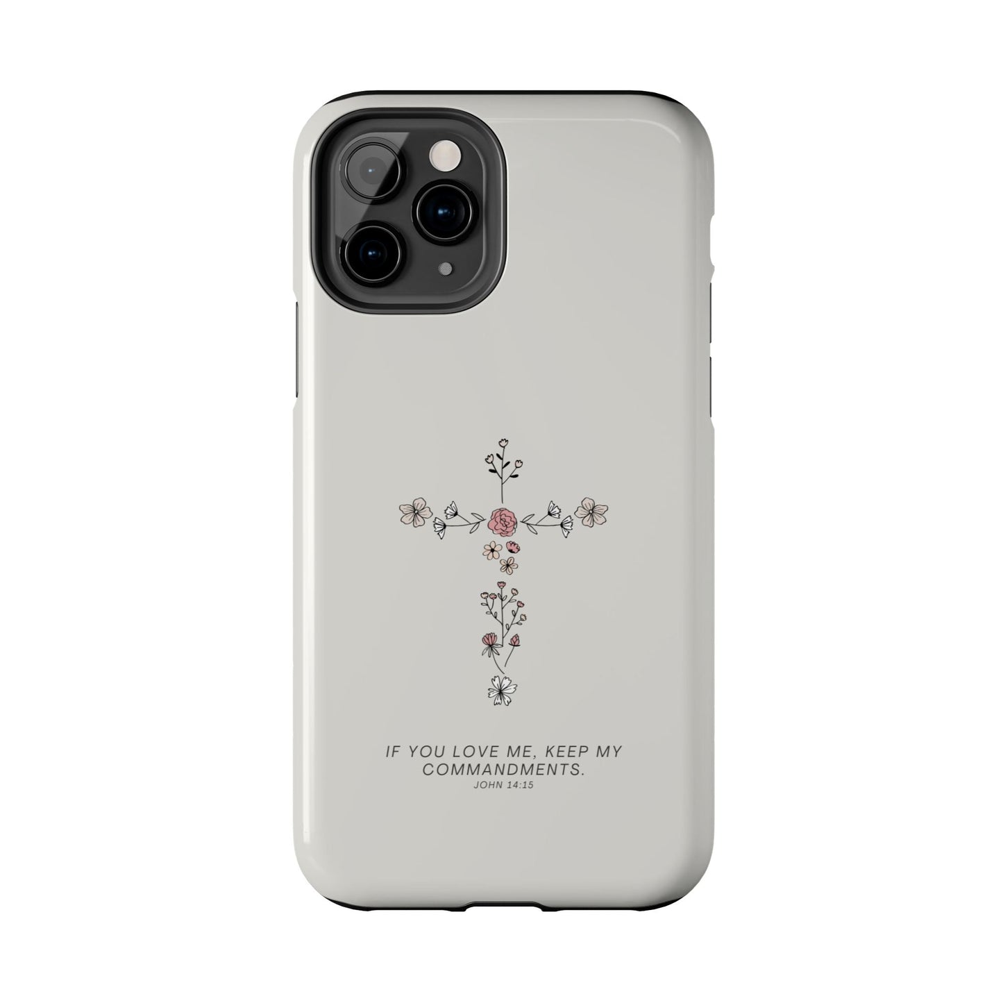 John 14:15 Floral Cross - iPhone Series Case - BOGO Cases