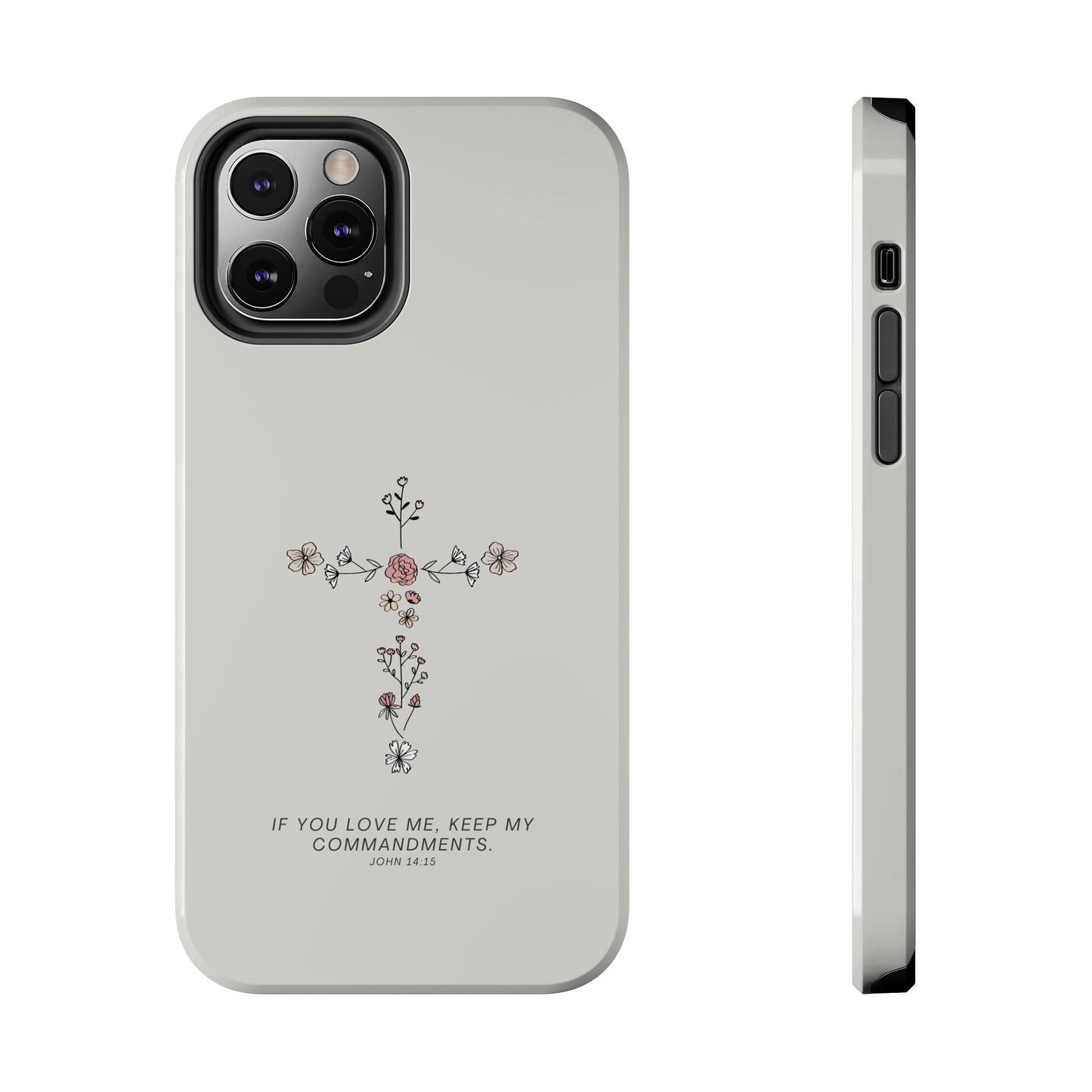 John 14:15 Floral Cross - iPhone Series Case - BOGO Cases