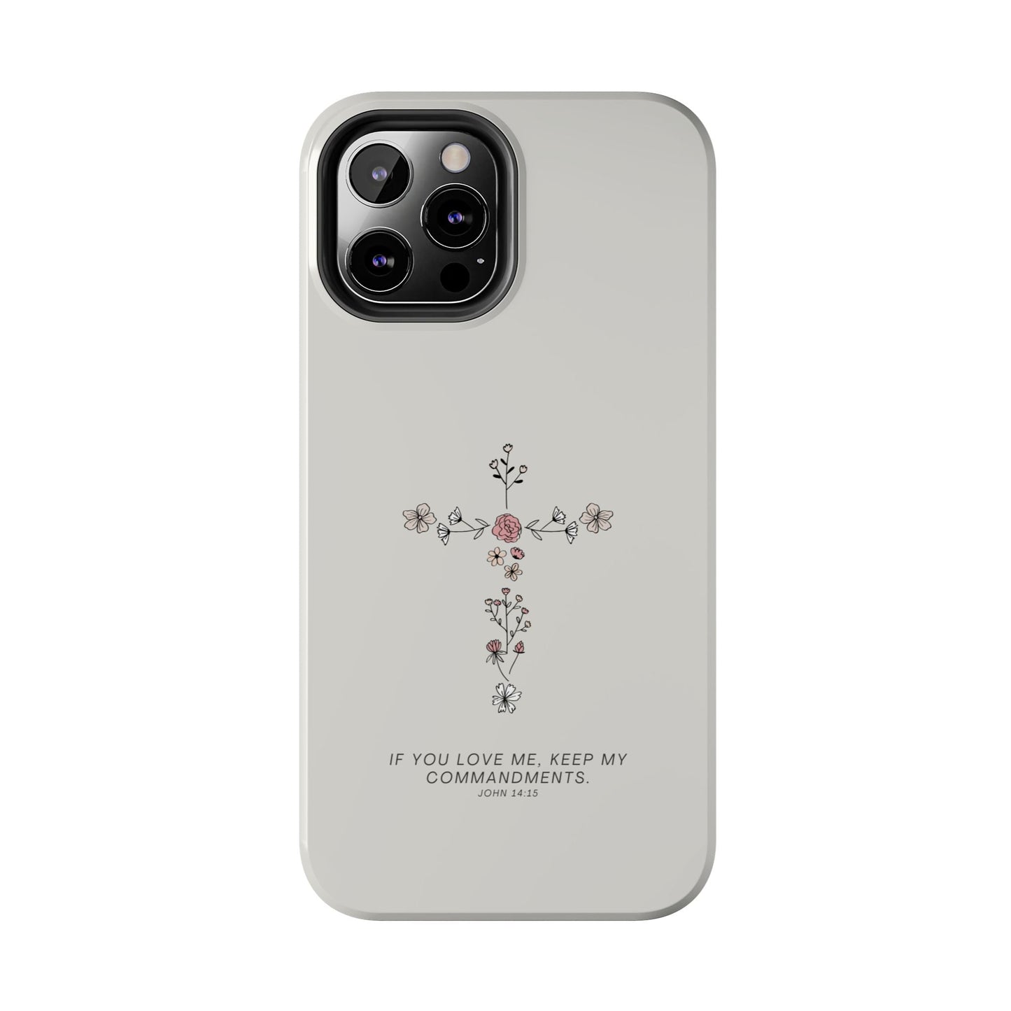 John 14:15 Floral Cross - iPhone Series Case - BOGO Cases
