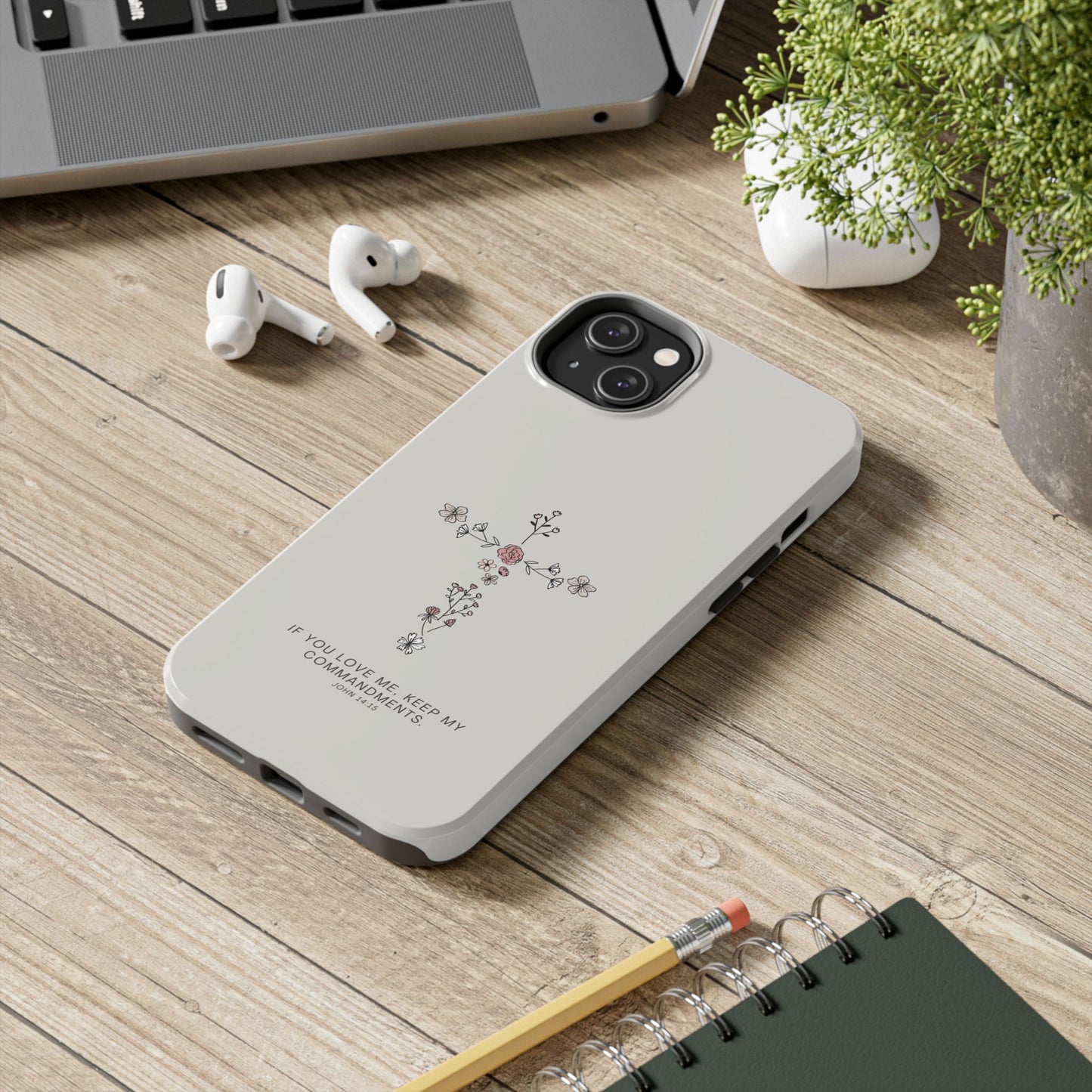 John 14:15 Floral Cross - iPhone Series Case - BOGO Cases
