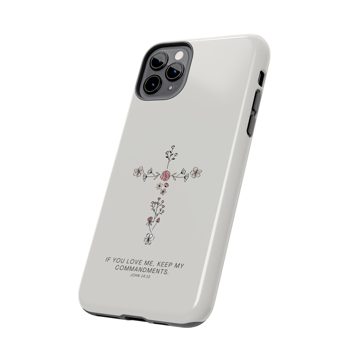 John 14:15 Floral Cross - iPhone Series Case - BOGO Cases