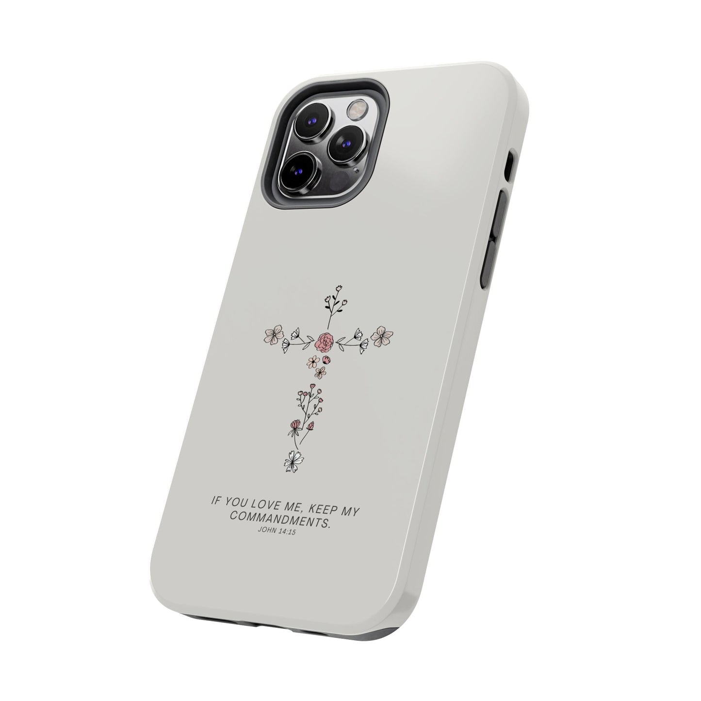 John 14:15 Floral Cross - iPhone Series Case - BOGO Cases
