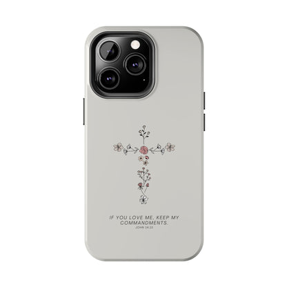 John 14:15 Floral Cross - iPhone Series Case - BOGO Cases